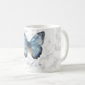 Mug Papillon bleu romantique (Devant droit)