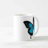 Mug Papillon bleu serré (Devant droit)