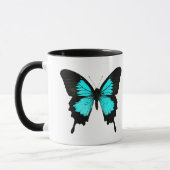 Mug Papillon - bleu turquoise et noir (Gauche)
