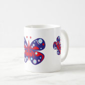 Mug Papillon bleu vecteur mou (Devant droit)