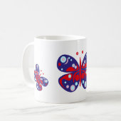 Mug Papillon bleu vecteur mou (Devant gauche)