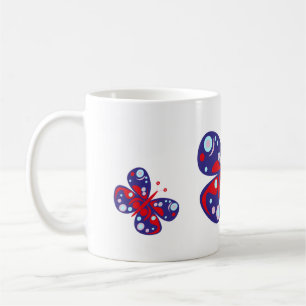 Mug Papillon bleu vecteur mou