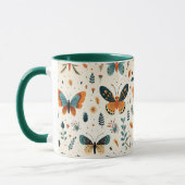 Mug Papillon boho et prairie botanique (Gauche)