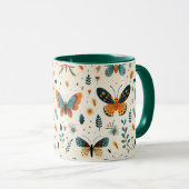 Mug Papillon boho et prairie botanique (Devant droit)