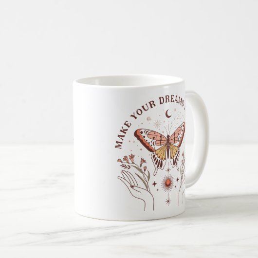 Mug Papillon Boho Motivationnel (Devant droit)