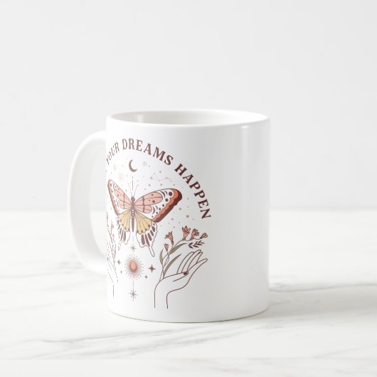 Mug Papillon Boho Motivationnel (Devant gauche)