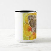 Mug Papillon Brown, fleur jaune (Centre)