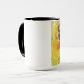 Mug Papillon Brown, fleur jaune (Devant gauche)