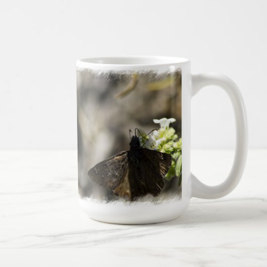 Mug Papillon Brown sur blanc (Droite)