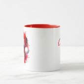 Mug Papillon Chien à Santa Hat Noël Personnalisé (Centre)