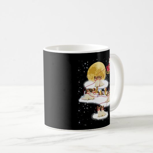 Mug Papillon Chien clair sapin de Noël Arbre de rennes (Devant droit)