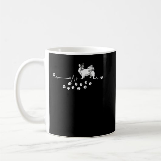 Mug Papillon Chien Heartbeat Chift Chiens de race Femm (Gauche)