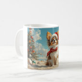 Mug Papillon Chien Noël Vintage Plage (Devant gauche)