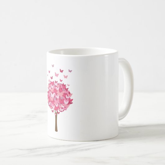 Mug Papillon chromé de l'arbre (Devant droit)