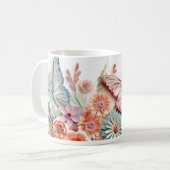 Mug Papillon coloré Fleurs Sublimination Enveloppement (Devant gauche)