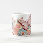 Mug Papillon coloré Fleurs Sublimination Enveloppement (Centre)