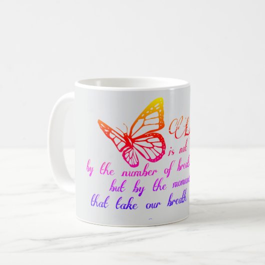 Mug papillon comme la vie (Devant gauche)