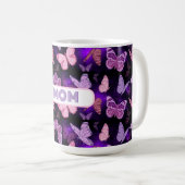 Mug Papillon cool Maman Noir Et Violet (Devant droit)
