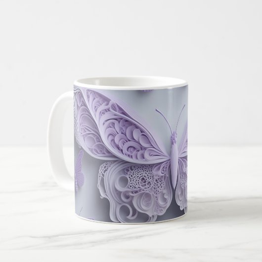 Mug Papillon couleur lavande (Devant gauche)
