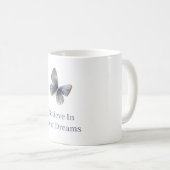 Mug Papillon crème bleu blanc (Devant droit)