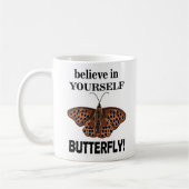 Mug Papillon Croyez En Vous-Même Inspirant (Gauche)