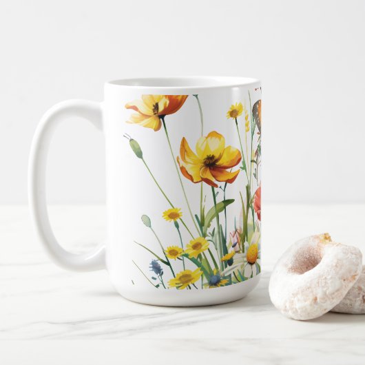 Mug Papillon dans le jardin (Avec donut)