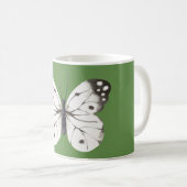 Mug Papillon d'aquarelle noir et blanc (Devant droit)