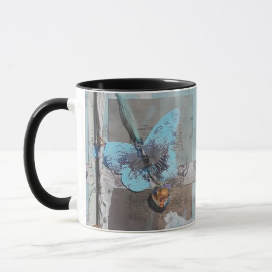 Mug Papillon d'artisanat multimédia mixte (Gauche)