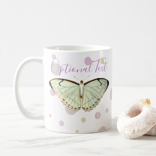 Mug Papillon de beauté verte à la menthe (Avec donut)