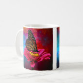 Mug papillon de Bohème turquoise de turquoise fuchsia (Devant gauche)