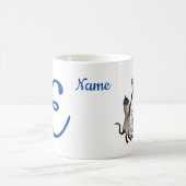 Mug Papillon de chat siamois monogramme initial E nom (Centre)