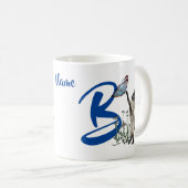 Mug Papillon de chat siamois Monogramme Initiale B Nom (Devant droit)