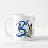 Mug Papillon de chat siamois Monogramme Initiale B Nom (Gauche)