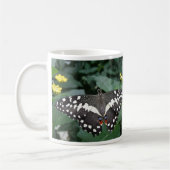 Mug Papillon de citron vert et fleurs Bouteille de caf (Gauche)