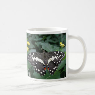 Mug Papillon de citron vert et fleurs Bouteille de caf