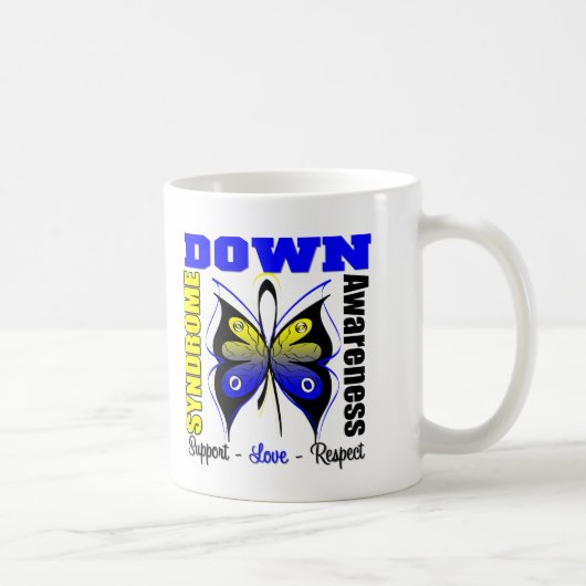 Mug Papillon de conscience de syndrome de Down (Droite)