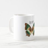 Mug Papillon de crème verte turquoise (Devant gauche)
