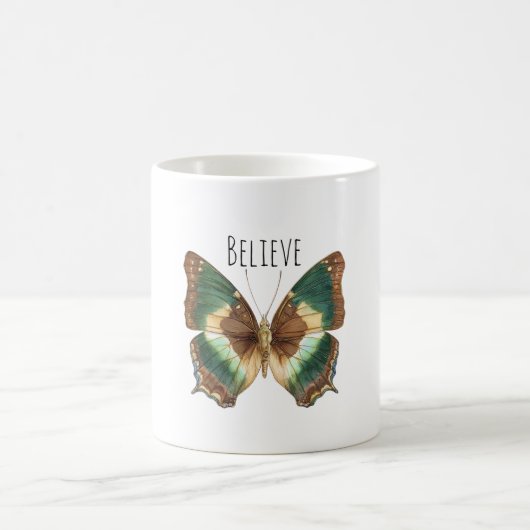 Mug Papillon de crème verte turquoise (Centre)