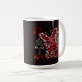 Mug Papillon de cristal de rubis et rose (Devant droit)