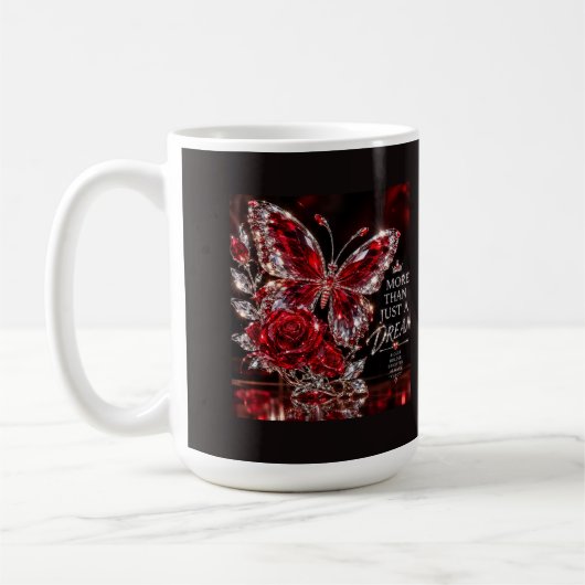 Mug Papillon de cristal de rubis et rose (Gauche)