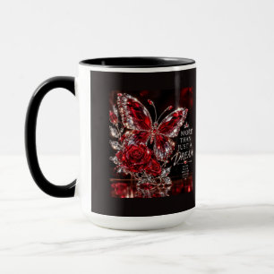 Mug Papillon de cristal de rubis et rose