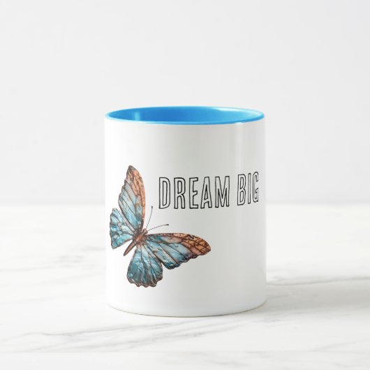 Mug Papillon de cuivre bleu aqua (Centre)
