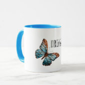 Mug Papillon de cuivre bleu aqua (Devant gauche)