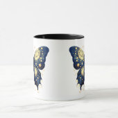 Mug Papillon de Halloween bleu marine vert clair or (Centre)