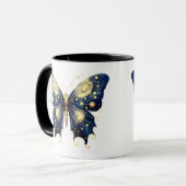 Mug Papillon de Halloween bleu marine vert clair or (Devant gauche)