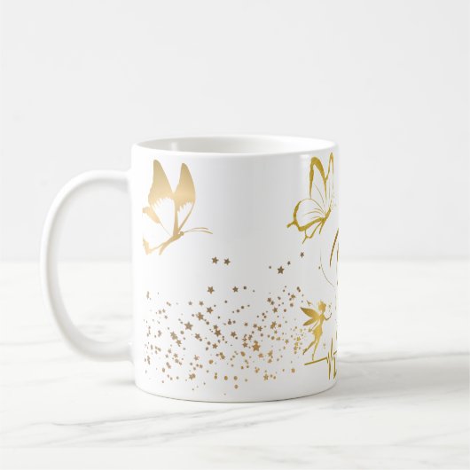 Mug Papillon de luxe Gold Design - Design et fonction (Gauche)