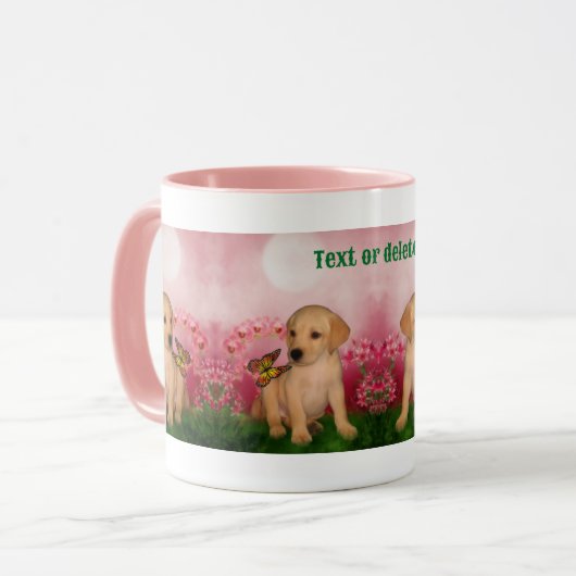 Mug Papillon de marionnette Labrador Chien Art personn (Devant gauche)