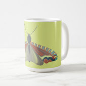 Mug Papillon de nuit peint en vert (Devant droit)