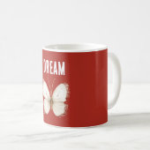 Mug Papillon de rêve rouge blanc (Devant droit)
