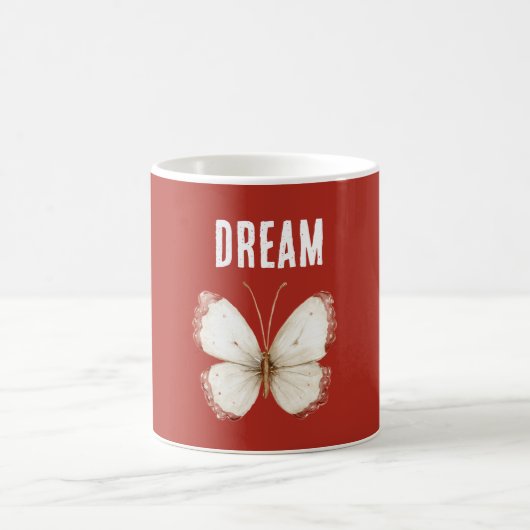 Mug Papillon de rêve rouge blanc (Centre)